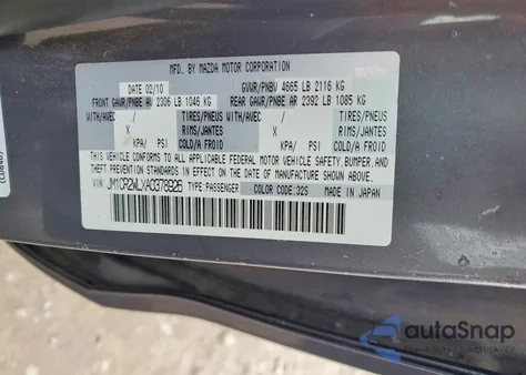 2010 Mazda 5 z USA, uszkodzony, nr VIN JM1CR2WLXA0378926